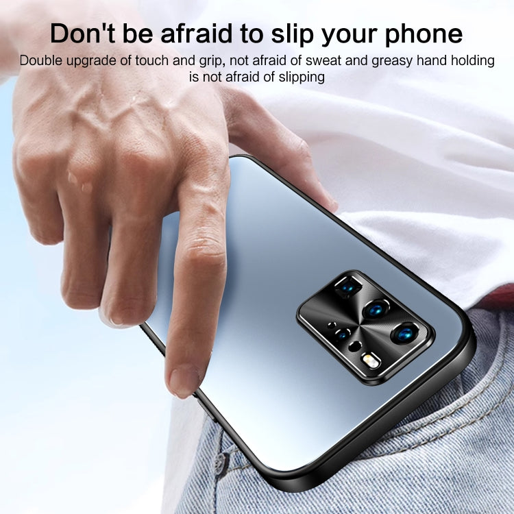 For Huawei P40 Pro R-JUST RJ-61 Electroplating Frosted TPU + PC Phone Case(Blue) - Huawei Cases by R-JUST | Online Shopping South Africa | PMC TechLife | Buy Now Pay Later Mobicred