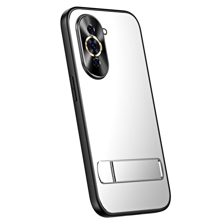 For Huawei nova 10 Pro R-JUST RJ-61 Electroplating Frosted TPU + PC Phone Case with Holder(Silver) - Huawei Cases by R-JUST | Online Shopping South Africa | PMC TechLife | Buy Now Pay Later Mobicred