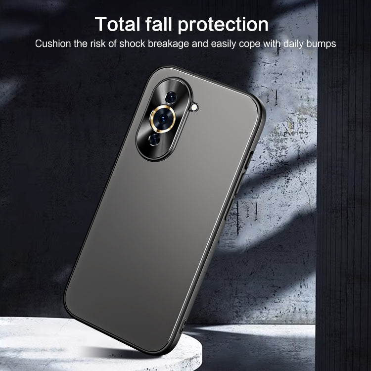 For Huawei nova 10 R-JUST RJ-61 Electroplating Frosted TPU + PC Phone Case with Holder(Silver) - Huawei Cases by R-JUST | Online Shopping South Africa | PMC TechLife | Buy Now Pay Later Mobicred