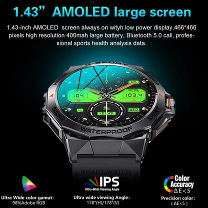 LEMFO K62 1.43 inch AMOLED Round Screen Smart Watch Supports Bluetooth Calls(Black) - Smart Watches by LEMFO | Online Shopping South Africa | PMC Jewellery | Buy Now Pay Later Mobicred