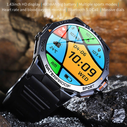 LEMFO K62 1.43 inch AMOLED Round Screen Smart Watch Supports Bluetooth Calls(Black) - Smart Watches by LEMFO | Online Shopping South Africa | PMC Jewellery | Buy Now Pay Later Mobicred