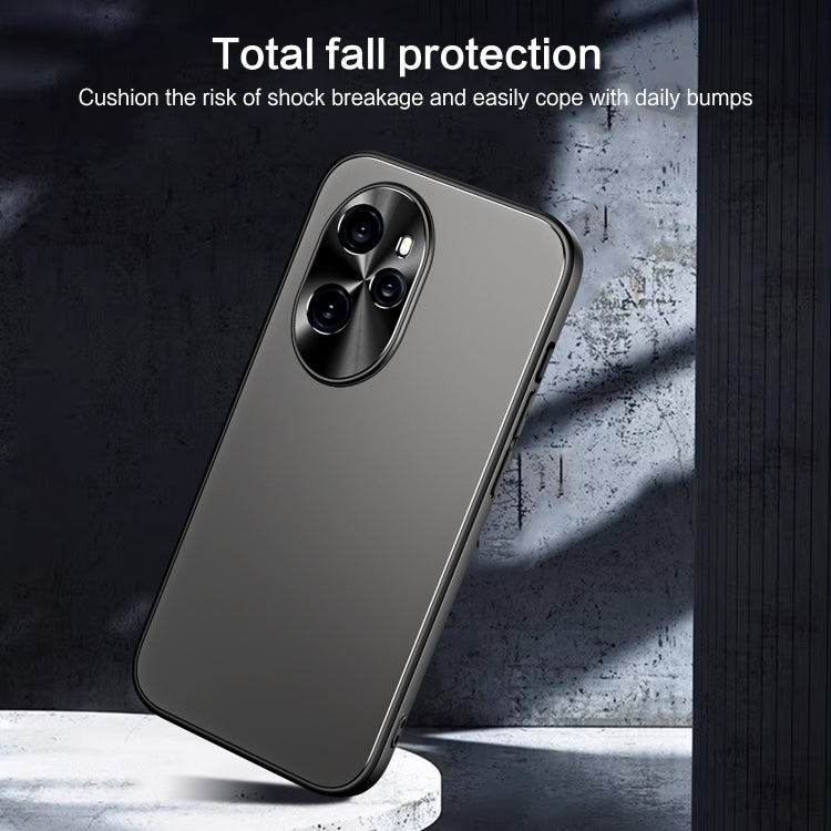 For Honor 100 Pro R-JUST RJ-61 Electroplating Frosted TPU + PC Phone Case with Holder(Silver) - Honor Cases by R-JUST | Online Shopping South Africa | PMC TechLife | Buy Now Pay Later Mobicred