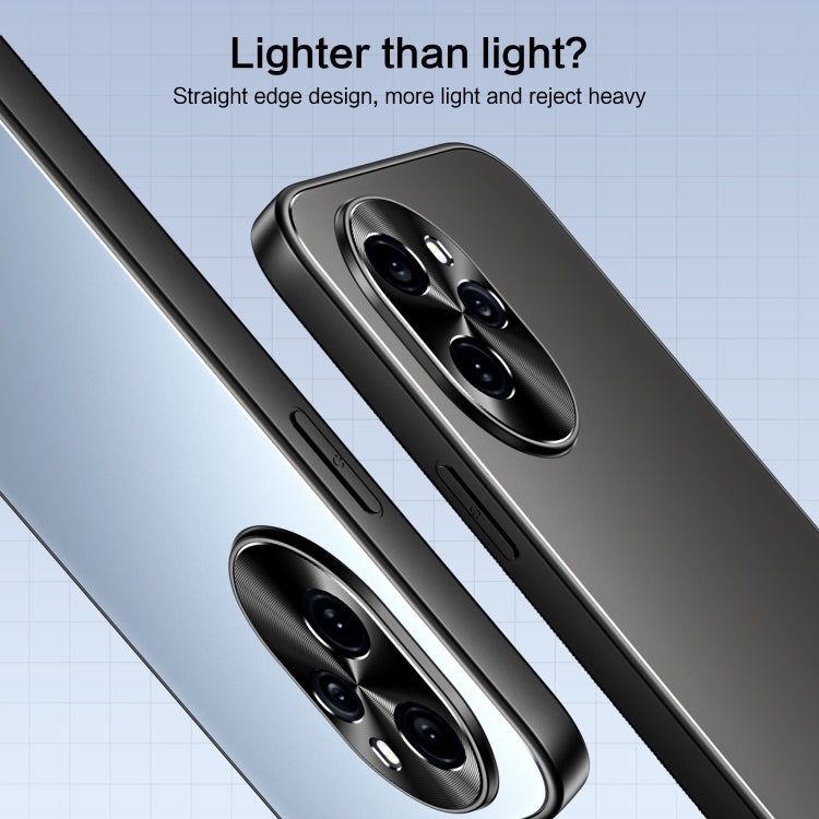 For Honor 100 R-JUST RJ-61 Electroplating Frosted TPU + PC Phone Case with Holder(Blue) - Honor Cases by R-JUST | Online Shopping South Africa | PMC TechLife | Buy Now Pay Later Mobicred