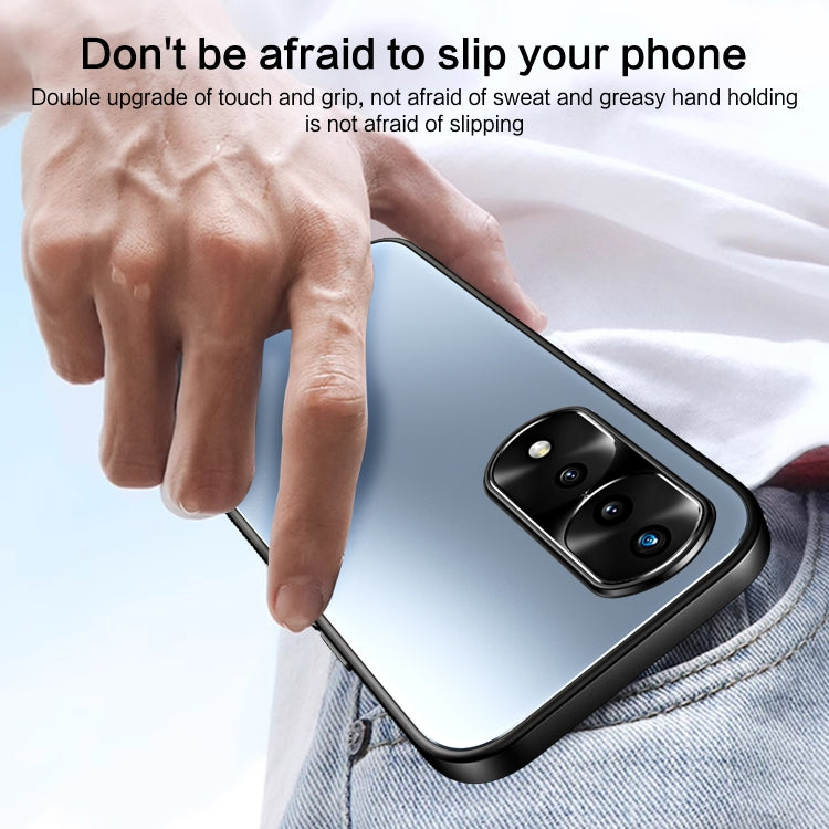 For Honor 70 R-JUST RJ-61 Electroplating Frosted TPU + PC Phone Case with Holder(Grey) - Honor Cases by R-JUST | Online Shopping South Africa | PMC TechLife | Buy Now Pay Later Mobicred