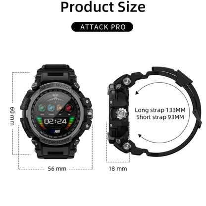 LOKMAT ATTACK 2 Pro 1.39 inch BT5.1 Smart Sport Watch, Support Bluetooth Call / Sleep / Heart Rate / Blood Pressure Health Monitor(Silver Black) - Smart Watches by Lokmat | Online Shopping South Africa | PMC Jewellery