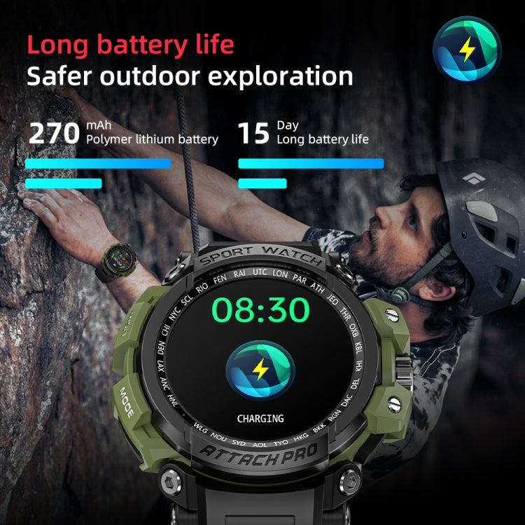 LOKMAT ATTACK Pro 1.32 inch BT5.1 Smart Sport Watch, Support Bluetooth Call / Sleep / Blood Oxygen / Heart Rate / Blood Pressure Health Monitor(Black) - Smart Watches by Lokmat | Online Shopping South Africa | PMC Jewellery | Buy Now Pay Later Mobicred