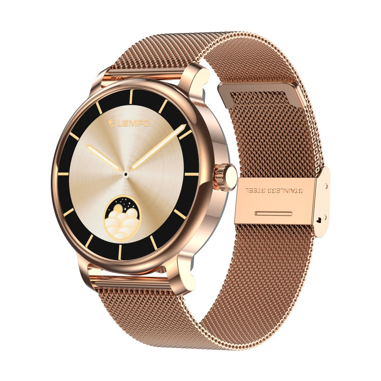 LEMFO LF35 1.43 inch AMOLED Round Screen Steel Strap Smart Watch Supports Blood Oxygen Detection(Gold) - Smart Watches by LEMFO | Online Shopping South Africa | PMC Jewellery | Buy Now Pay Later Mobicred