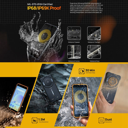 Ulefone Power Armor 16S Rugged Phone, 8GB+128GB, 9600mAh Battery, Side Fingerprint, 5.93 inch Android 13 Unisoc T616 Octa Core up to 2.0GHz, Network: 4G, NFC, OTG(Orange) - Ulefone by Ulefone | Online Shopping South Africa | PMC Jewellery | Buy Now Pay Later Mobicred