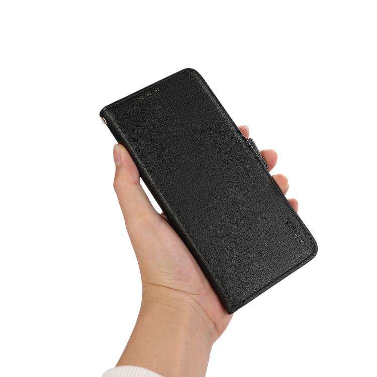 For iPhone 17 Air ABEEL Side-Magnetic Litchi Pattern Leather RFID Phone Case(Black) - free shipping - PMc TechLife - Order now!