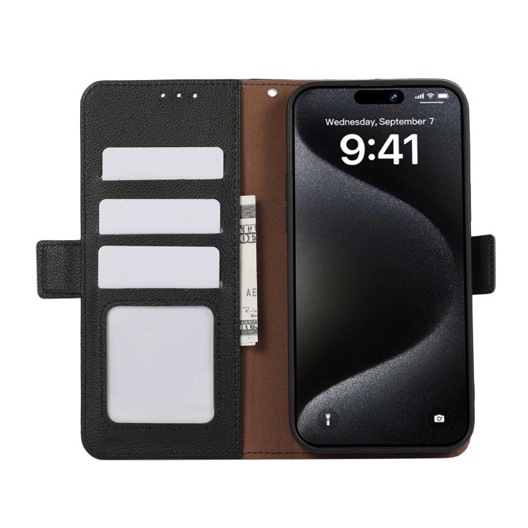 For iPhone 17 Pro Max ABEEL Side-Magnetic Litchi Pattern Leather RFID Phone Case(Black) - free shipping - PMc TechLife - Order now!