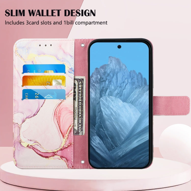 For Google Pixel 9 PT003 Marble Pattern Flip Leather Phone Case(Rose Gold) - Google Cases by PMC TechLife | Online Shopping South Africa | PMC TechLife | Buy Now Pay Later Mobicred