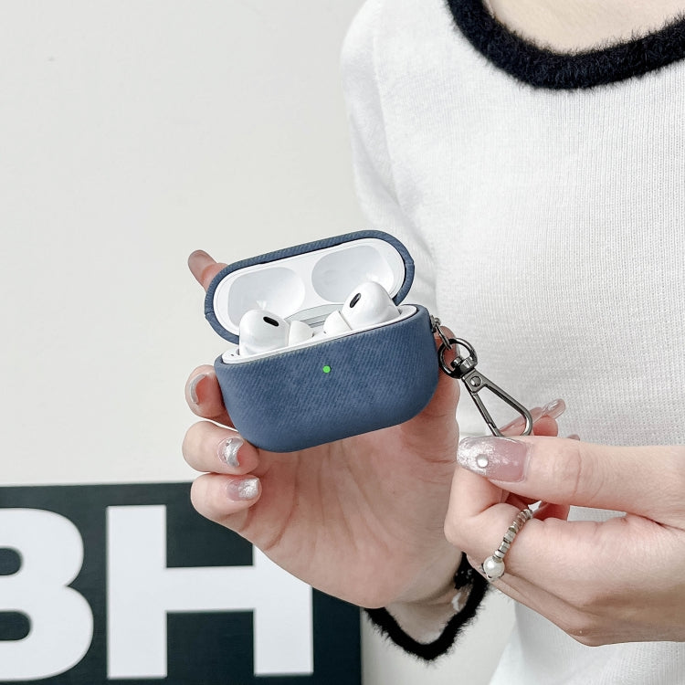 For AirPods Pro 2 Suede Earphone Protective Case(Blue) - For AirPods Pro 2 by PMC Jewellery | Online Shopping South Africa | PMC Jewellery | Buy Now Pay Later Mobicred