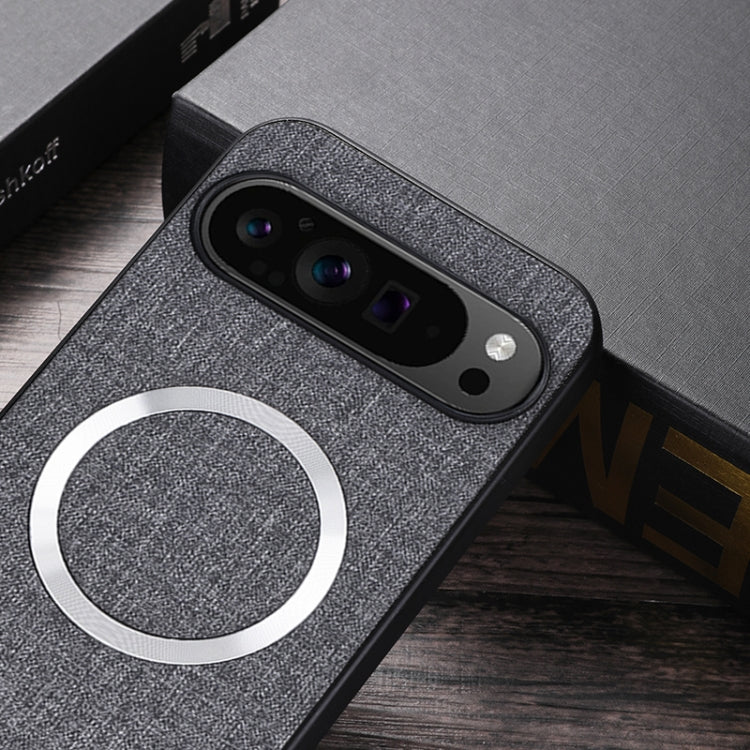 For Google Pixel 9 Pro CD Magnetic Ring Cloth Texture PU Phone Case(Orange) - Google Cases by PMC TechLife | Online Shopping South Africa | PMC TechLife | Buy Now Pay Later Mobicred