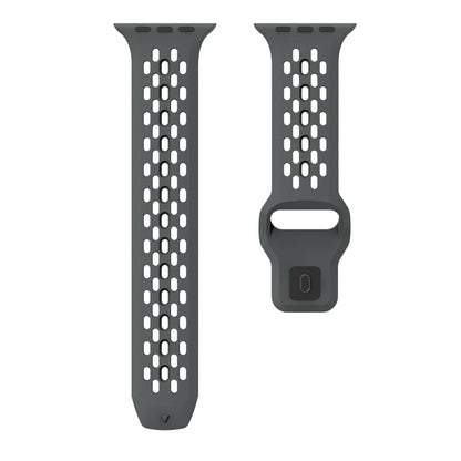 For Apple Watch Ultra 2 49mm Oval Holes Fluororubber Watch Band(Dark Grey) - Watch Bands by PMC Jewellery | Online Shopping South Africa | PMC Jewellery