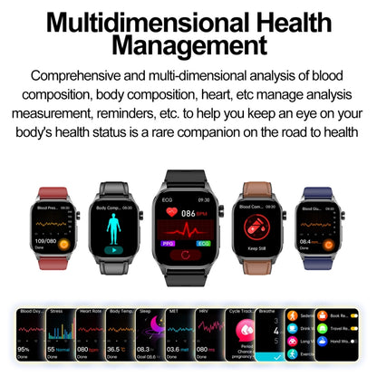 ET580 2.04 inch AMOLED Screen Sports Smart Watch Support Bluethooth Call /  ECG Function(Red Silicone Band) - Smart Watches by PMC Jewellery | Online Shopping South Africa | PMC Jewellery