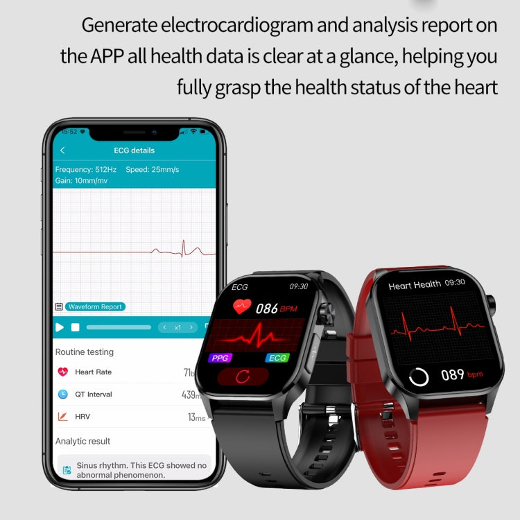 ET580 2.04 inch AMOLED Screen Sports Smart Watch Support Bluethooth Call /  ECG Function(Black Butterfly Buckle) - Smart Watches by PMC TechLife | Online Shopping South Africa | PMC TechLife