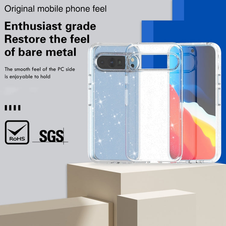 For Google Pixel 9 Terminator Style Shockproof Phone Case(Glitter White) - Google Cases by PMC TechLife | Online Shopping South Africa | PMC TechLife | Buy Now Pay Later Mobicred