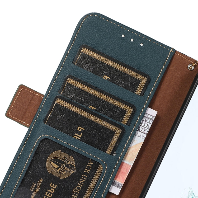 For OnePlus CE4 5G Global Side-Magnetic TJ Genuine Leather RFID Phone Case(Green) - OnePlus Cases by PMC TechLife | Online Shopping South Africa | PMC TechLife | Buy Now Pay Later Mobicred