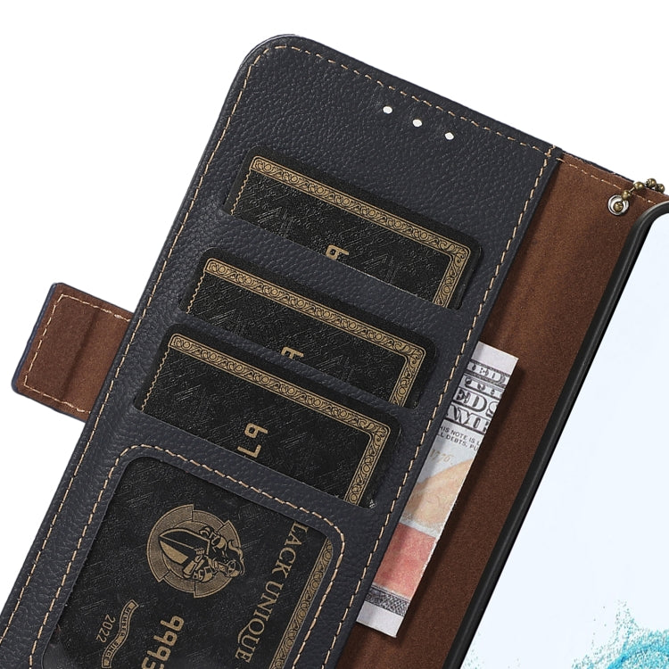For OnePlus CE4 Lite Side-Magnetic TJ Genuine Leather RFID Phone Case(Blue) - OnePlus Cases by PMC TechLife | Online Shopping South Africa | PMC TechLife | Buy Now Pay Later Mobicred