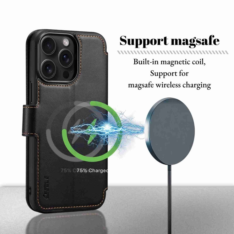 For iPhone 14 Pro Max ESEBLE E1 Nappa Texture MagSafe Holder Leather Phone Case(Black) - iPhone 14 Pro Max Cases by ESEBLE | Online Shopping South Africa | PMC Jewellery | Buy Now Pay Later Mobicred