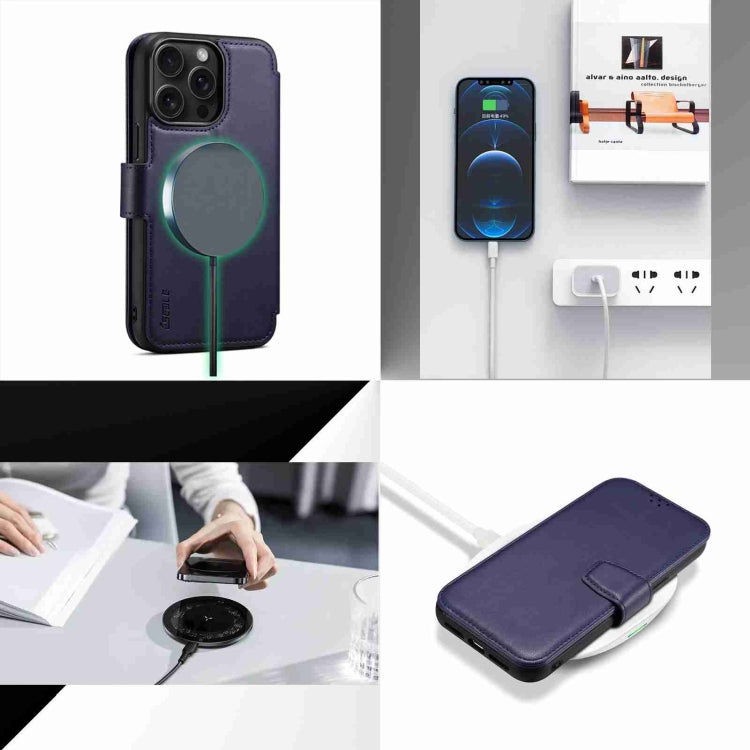 For iPhone 15 ESEBLE E1 Nappa Texture MagSafe Holder Leather Phone Case(Dark Blue) - iPhone 15 Cases by ESEBLE | Online Shopping South Africa | PMC Jewellery | Buy Now Pay Later Mobicred