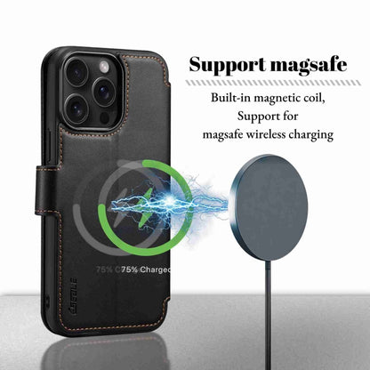 For iPhone 15 Pro Max ESEBLE E1 Nappa Texture MagSafe Holder Leather Phone Case(Black) - iPhone 15 Pro Max Cases by ESEBLE | Online Shopping South Africa | PMC Jewellery | Buy Now Pay Later Mobicred