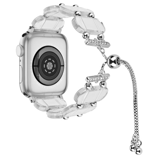 For Apple Watch SE 2023 40mm Resin Retractable Chain Watch Band(Transparent) - Watch Bands by PMC Jewellery | Online Shopping South Africa | PMC Jewellery