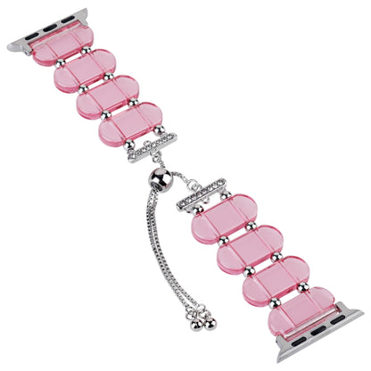 For Apple Watch Ultra 2 49mm Resin Retractable Chain Watch Band(Pink) - Watch Bands by PMC Jewellery | Online Shopping South Africa | PMC Jewellery