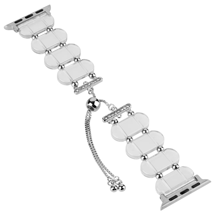 For Apple Watch Ultra 2 49mm Resin Retractable Chain Watch Band(Transparent) - Watch Bands by PMC Jewellery | Online Shopping South Africa | PMC Jewellery