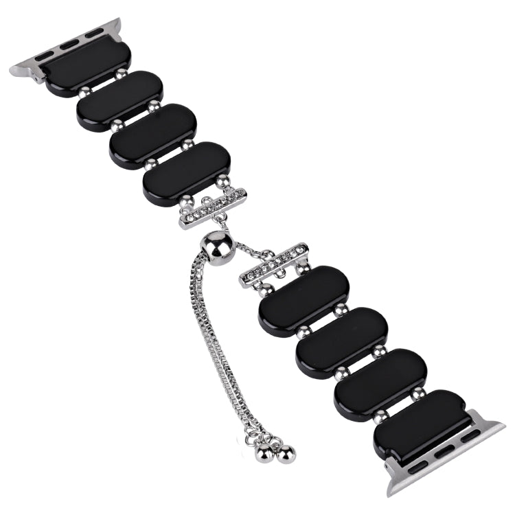 For Apple Watch Ultra 2 49mm Resin Retractable Chain Watch Band(Black) - Watch Bands by PMC TechLife | Online Shopping South Africa | PMC TechLife