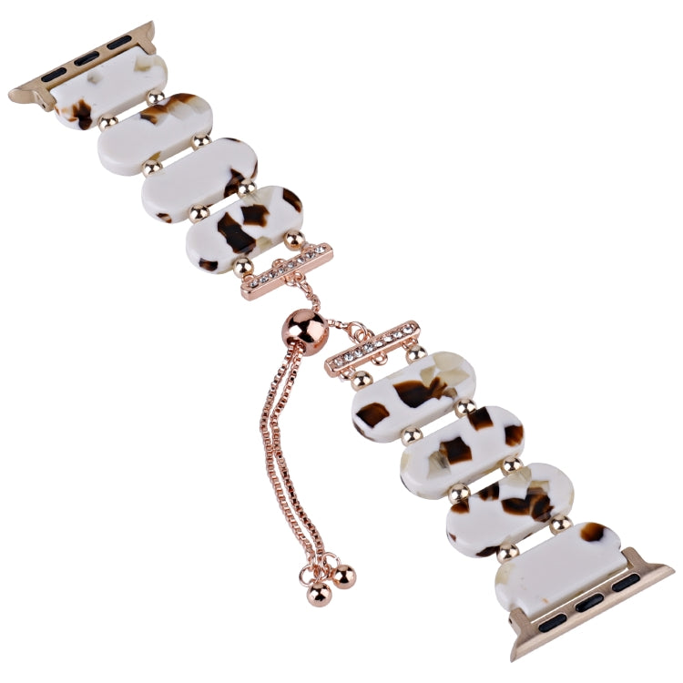 For Apple Watch Ultra 49mm Resin Retractable Chain Watch Band(Nougat) - Watch Bands by PMC TechLife | Online Shopping South Africa | PMC TechLife