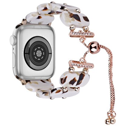 For Apple Watch Series 8 45mm Resin Retractable Chain Watch Band(Nougat) - Watch Bands by PMC Jewellery | Online Shopping South Africa | PMC Jewellery