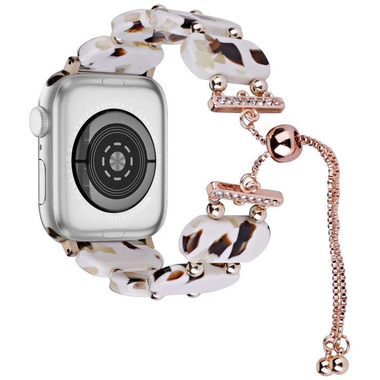 For Apple Watch SE 2022 40mm Resin Retractable Chain Watch Band(Nougat) - Watch Bands by PMC Jewellery | Online Shopping South Africa | PMC Jewellery