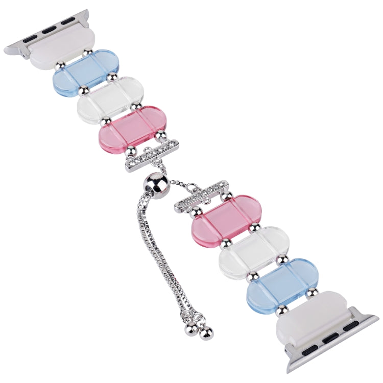 For Apple Watch 38mm Resin Retractable Chain Watch Band(Colors) - Watch Bands by PMC TechLife | Online Shopping South Africa | PMC TechLife