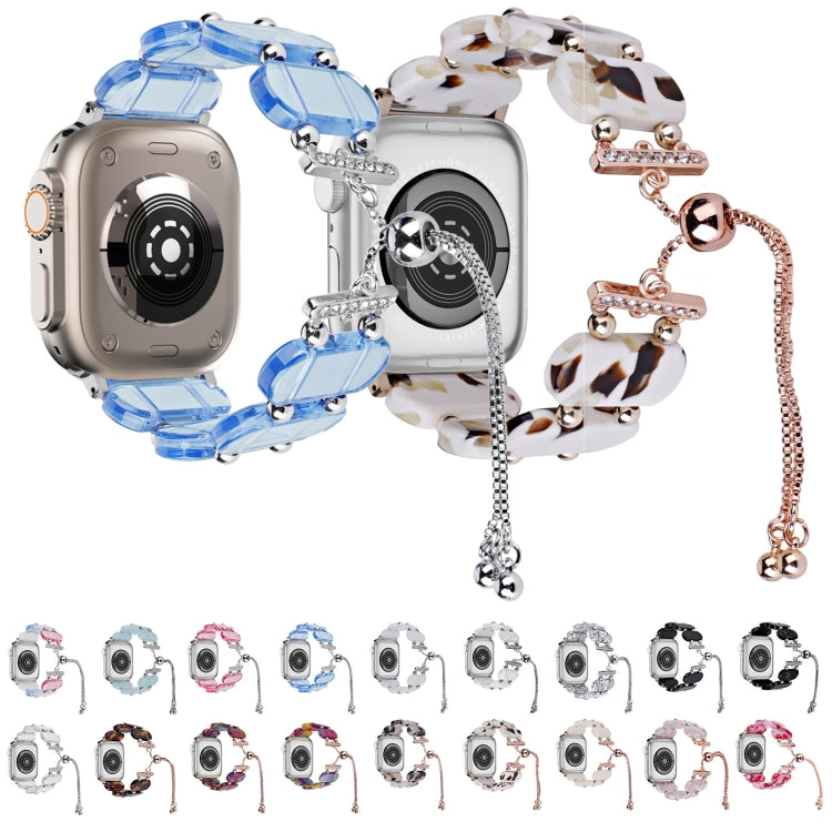 For Apple Watch SE 40mm Resin Retractable Chain Watch Band(Pearl White) - free shipping - PMC TechLife - Order now!