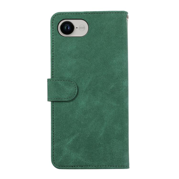 For iPhone 16e ABEEL Color Block Magnetic RFID Leather Phone Case(Green-Black) - iPhone 16e Cases by PMC TechLife | Online Shopping South Africa | PMC TechLife | Buy Now Pay Later Mobicred