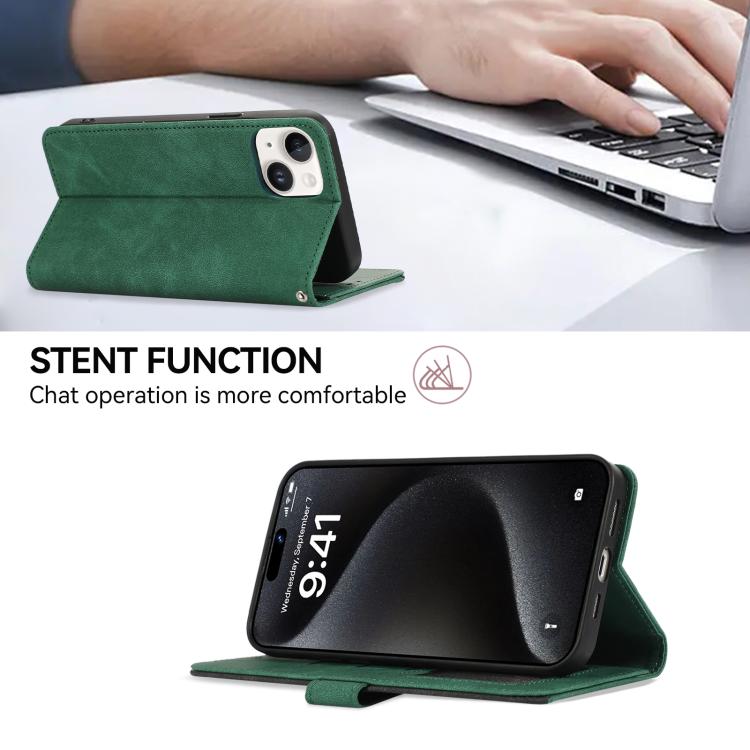 For iPhone 17 Air ABEEL Color Block Magnetic RFID Leather Phone Case(Green-Black) - free shipping - PMc TechLife - Order now!