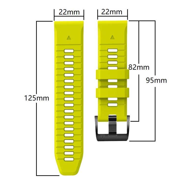 For Garmin Fenix 7 Pro 22mm Solid Color Steel Buckle Silicone Quick Release Watch Band(Black) - Watch Bands by PMC TechLife | Online Shopping South Africa | PMC TechLife