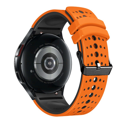 For Samsung Galaxy Watch 6 Two Color Silicone Watch Band(Orange Black) - Watch Bands by PMC Jewellery | Online Shopping South Africa | PMC Jewellery