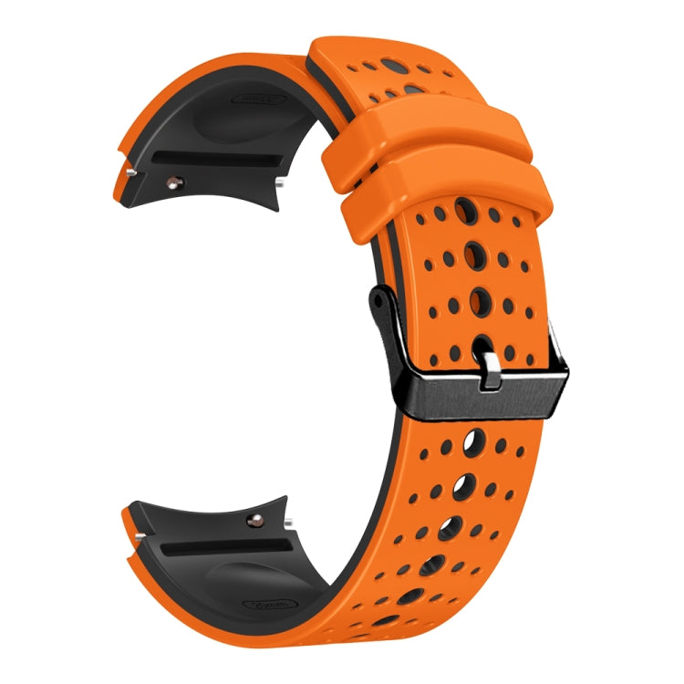 For Samsung Galaxy Watch 6 Two Color Silicone Watch Band(Orange Black) - Watch Bands by PMC Jewellery | Online Shopping South Africa | PMC Jewellery