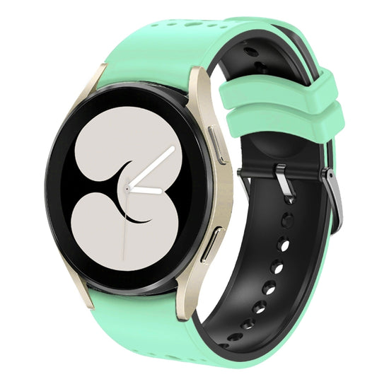 For Samsung Galaxy Watch 6 Two Color Silicone Watch Band(Green Black) - Watch Bands by PMC Jewellery | Online Shopping South Africa | PMC Jewellery