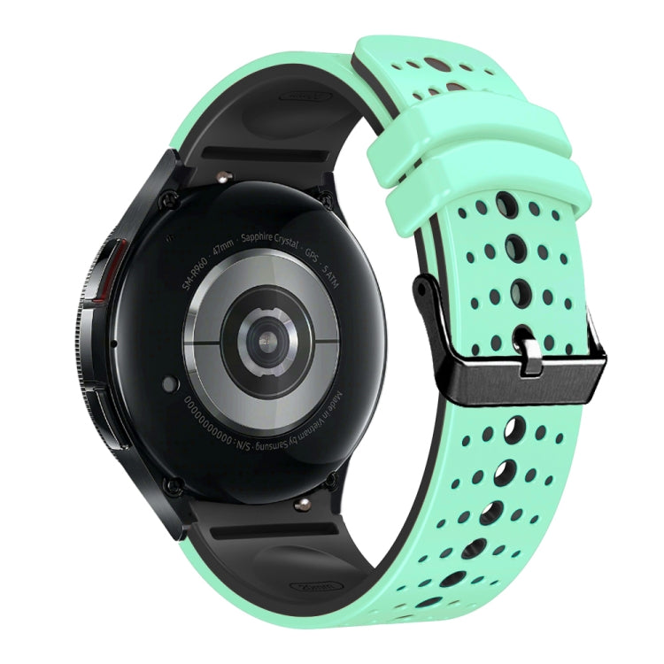 For Samsung Galaxy Watch 6 Two Color Silicone Watch Band(Green Black) - Watch Bands by PMC Jewellery | Online Shopping South Africa | PMC Jewellery