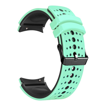 For Samsung Galaxy Watch 6 Two Color Silicone Watch Band(Green Black) - Watch Bands by PMC Jewellery | Online Shopping South Africa | PMC Jewellery