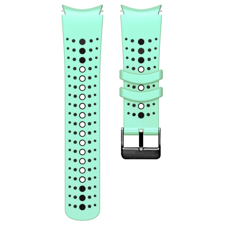 For Samsung Galaxy Watch 6 Two Color Silicone Watch Band(Green Black) - Watch Bands by PMC Jewellery | Online Shopping South Africa | PMC Jewellery