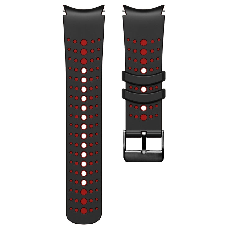 For Samsung Galaxy Watch 6 Two Color Silicone Watch Band(Black Red) - Watch Bands by PMC TechLife | Online Shopping South Africa | PMC TechLife