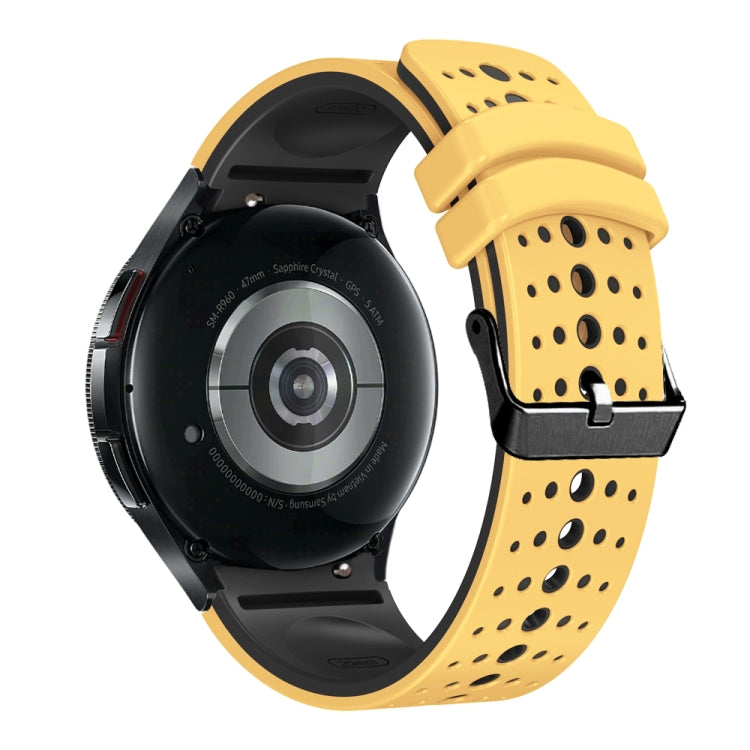 For Samsung Galaxy Watch 6 Two Color Silicone Watch Band(Yellow Black) - Watch Bands by PMC Jewellery | Online Shopping South Africa | PMC Jewellery