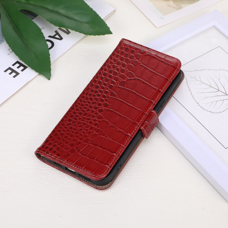 For Google Pixel 9 Crocodile Top Layer Cowhide Leather Phone Case(Red) - Google Cases by PMC TechLife | Online Shopping South Africa | PMC TechLife | Buy Now Pay Later Mobicred