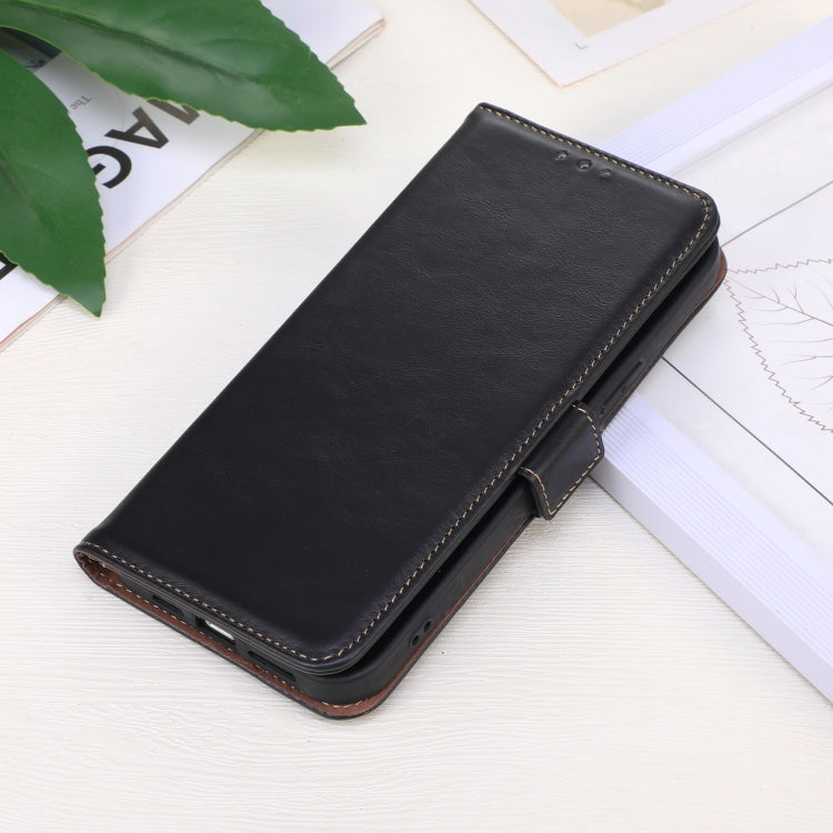 For Google Pixel 9 Pro Crazy Horse Top Layer Cowhide Leather Phone Case(Black) - Google Cases by PMC TechLife | Online Shopping South Africa | PMC TechLife | Buy Now Pay Later Mobicred