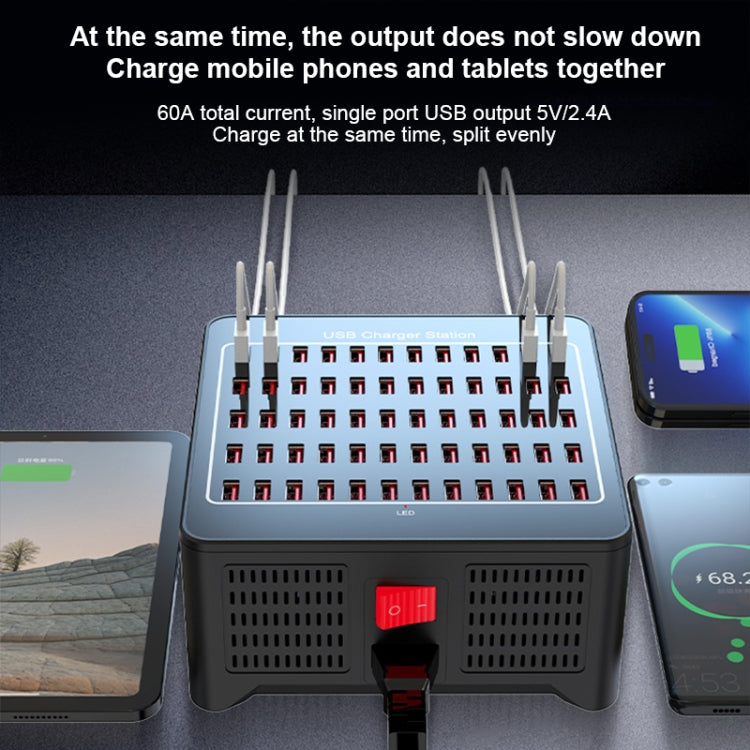YFY-A78 300W 60 Ports USB Smart Charging Station(EU Plug) - Multifunction Charger by PMC Jewellery | Online Shopping South Africa | PMC Jewellery | Buy Now Pay Later Mobicred