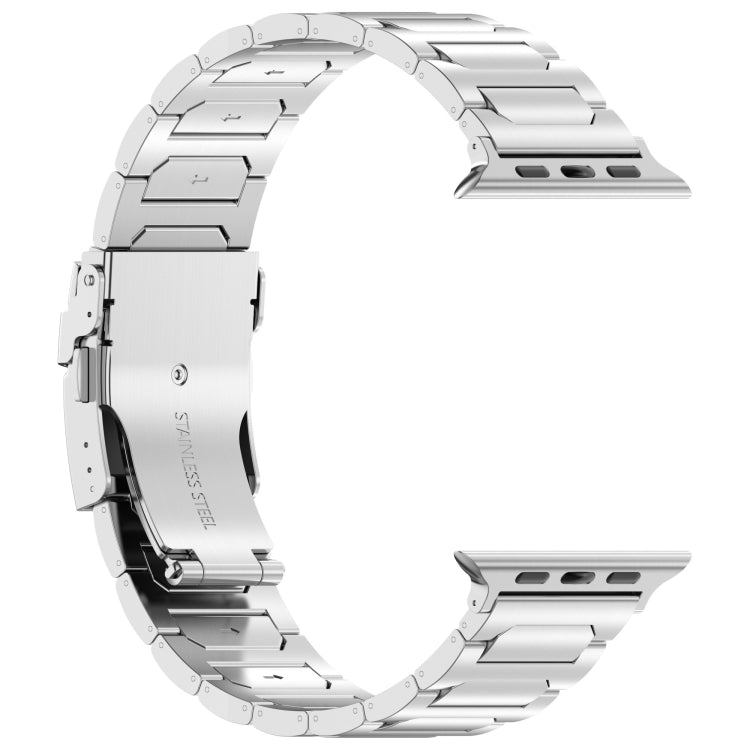 For Apple Watch Series 9 45mm I-Shaped Titanium Metal Watch Band(Silver) - Watch Bands by PMC TechLife | Online Shopping South Africa | PMC TechLife